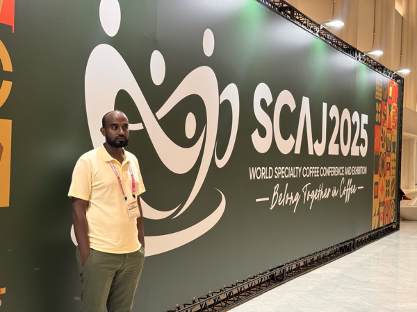 Founder Bilal Temam at the SCAJ 2025 World Specialty Coffee Conference and Exhibition, Tokyo